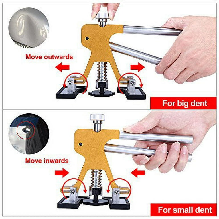 GLISTON Auto Dent Puller Kit - Adjustable Golden Dent Remover Tools  Paintless Dent Repair Kit Dent Lifter Puller for Car Large & Small Ding  Hail Dent
