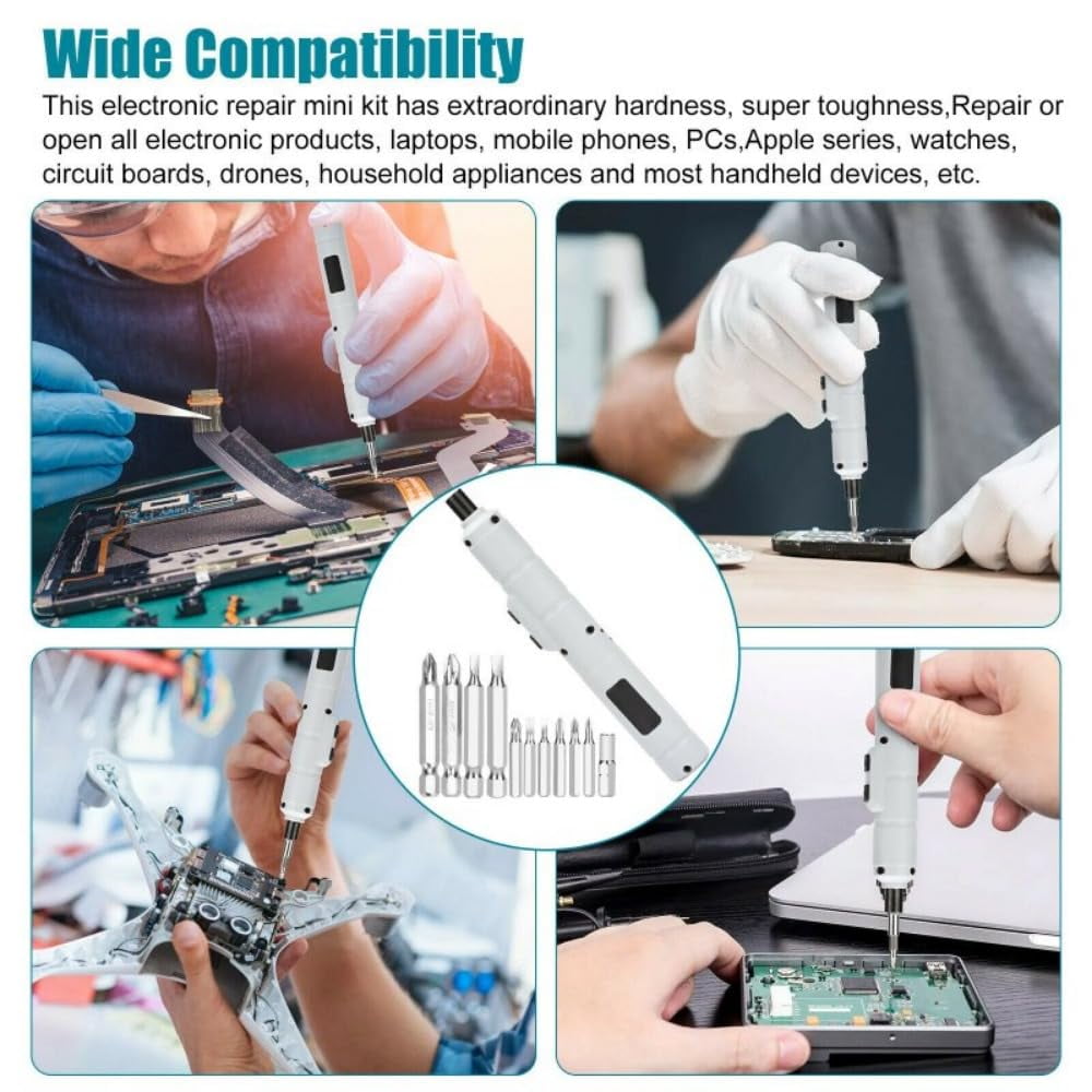 13Pcs Electric Screwdriver Drill Kit Mini Cordless Rechargeable Power Tool