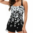 thumbnail image 1 of Two Piece Bathing Suit For Women Tummy Control Bathing Suits Athletic Blouson Swim Tank Top With Shorts, 1 of 7