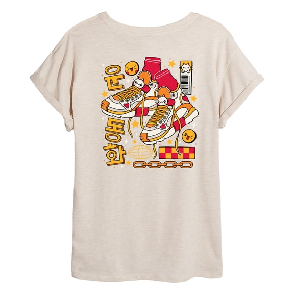 Instant Message - Korean Sneakers - Women's Oversized T-Shirt