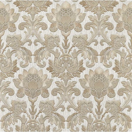 Brewster Dis Scudo Beige Damask Wallpaper, 21-in by 33-ft, 57.8 sq. ft