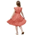 thumbnail image 5 of EnJoCho Girls Backless Summer Dress Crinkle 𝖳iered Rufle Sleeve Bow Lace-Up Swing Dress Boho-Chic Par𝗍y Beachwear Trendy Style 4-12Y, 5 of 6