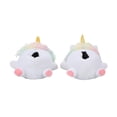 thumbnail image 4 of Unicorn Youth White Plush Slippers-Small, 4 of 6