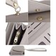 thumbnail image 5 of Cartera de mano para mujer, billetera triple, tarjetero, monedero, piel sintética, talla L, gris, 5 of 5