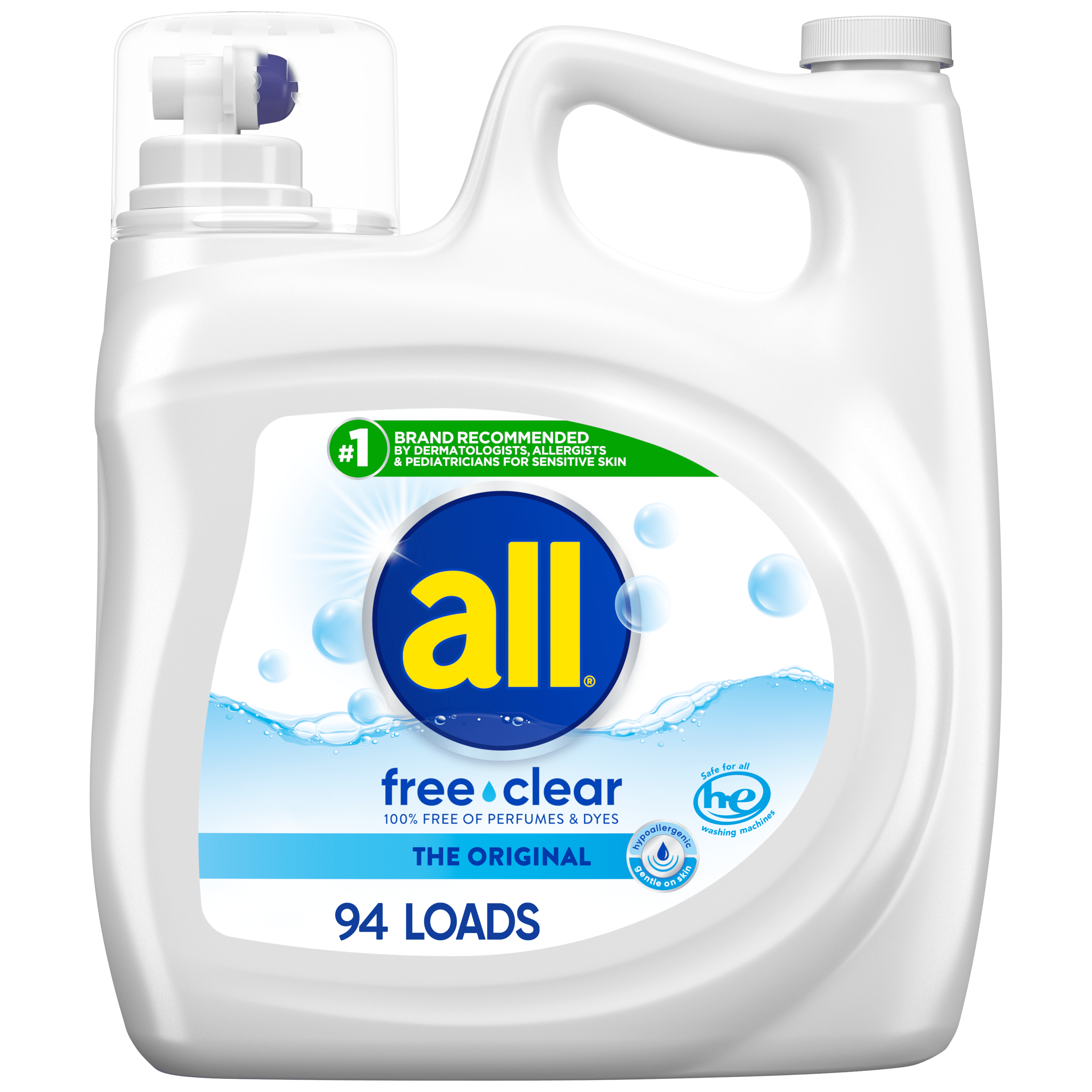 all Liquid Laundry Detergent Free Clear for Sensitive Skin, 141 Ounce, 94 Loads