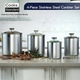 thumbnail image 2 of Cooks Standard Classic Stainless Steel Food Jar Storage Canister Set Large, Airtight Containers with Glass Lid for Tea Coffee Sugar Flour Pantry Kitchen Counter, 4-Piece, 2 of 12