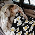 thumbnail image 3 of Throw Blanket, Soft Flannel Throw Blanket for Couch, Bed, Travel, Living Room & Home Decor, Cozy Lightweight Warm Fluffy Fuzzy Blankets for Adults Women Girls (50×40 Inch, Daisy), 3 of 7