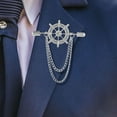 thumbnail image 6 of Tassel Chain Brooch, Jewelry Accessories, Decoration Suit Shirt Pins Formal ,Rudder Brooch for Men Lapel Pin for Coat ,Father's Day Gift Wedding, 6 of 8