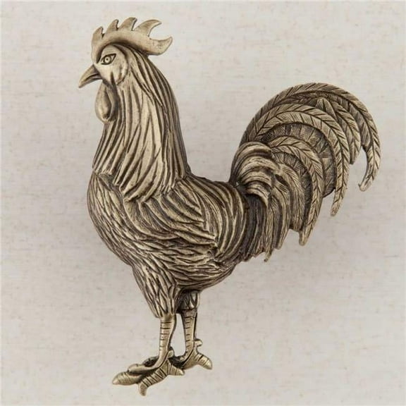 Artisan Collection Rooster Knob, Antique Brass