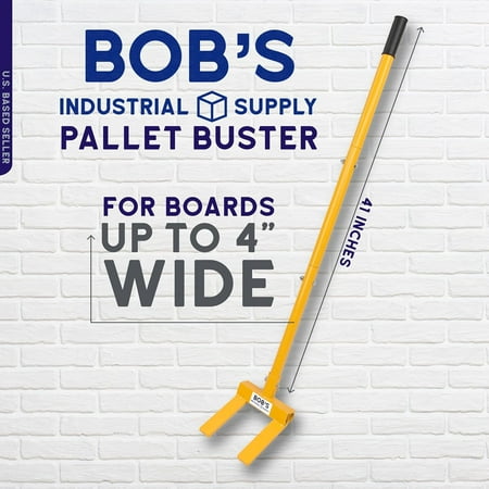 BISupply Pallet Buster Tool with Handle 3 Section 41in - Deck Wrecker Dismantler Wood Pallet Tool Breaker Pry Puller