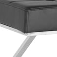 thumbnail image 3 of SAFAVIEH Micha Modern Glam X-Leg Upholstered Rectangular Ottoman, Black/Crhome, 3 of 4