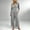 Gray Jumpsuits for Women, variant on Womens Square Neck Long Sleeve Smocked Waist Wide Leg Jumpsuit with Side Pockets for Daily Hot Pink S