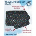 thumbnail image 2 of LIFE IS GOOD Travel Pouch Set - 3 Piece Lightweight Space Saving Storage Bag - Luggage Organizer, Travel Essentials, 2 of 7