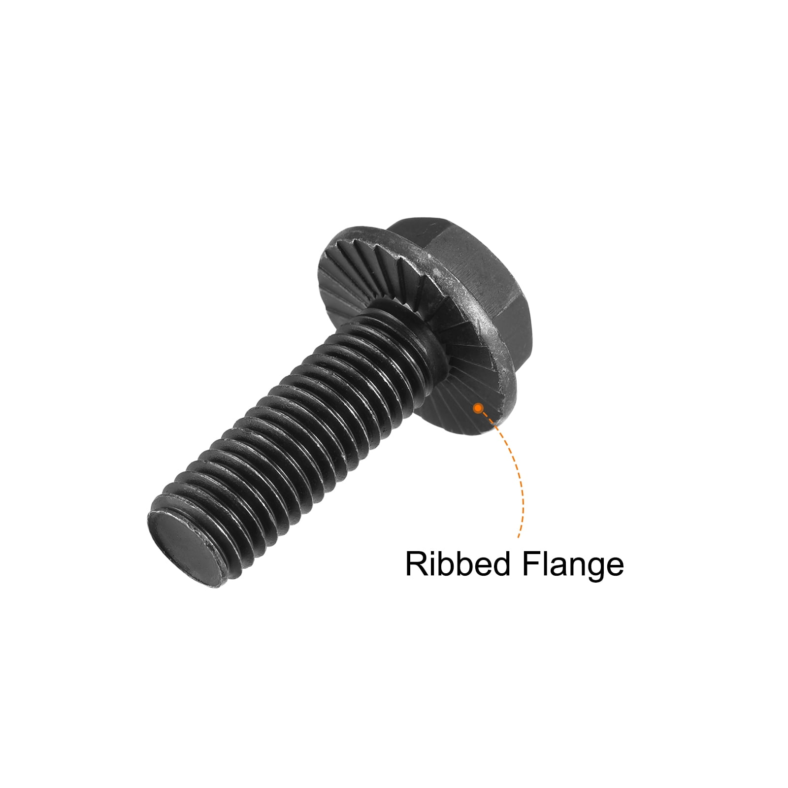 Unique Bargains Hex Serrated Flange Bolts with Black Oxide Coating for Uses M12-1.75x35mm