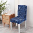 thumbnail image 4 of Chic Paisley Bohemian Dining Chair Covers 4 Pack with Vintage Floral Ethnic Retro Decorative Pattern Washable Polyester Stretch Slipcovers Removable Protector for Artistic Dining Room, 4 of 7