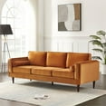 thumbnail image 5 of ASHCROFT Hudson 88" Mid Century Velvet Sofa Couch, Modern Pillow Back 3 Seater Sofa  with 2 Bolster Pillows, Living Room Bedroom Apartment Dorm Office, Orange, 5 of 7