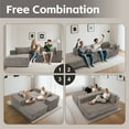 thumbnail image 2 of 108.5” Oversized Boneless Deep Seat Couch with Corduroy Fabric, Modular Cloud Sectional Sofa Couches for Living Room, No Assembly Required Faux Fur Sofa, Gray, 2 of 10