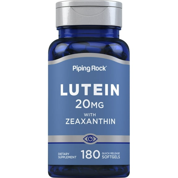 Lutein 20 mg with Zeaxanthin | 180 Softgels | Eye Health Vitamins | by Piping Rock