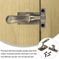 thumbnail image 2 of RUNROTOO 1Pc Solid Coffee Wood Door Bolt Zinc Alloy Metal Lock Simple Installation, 2 of 8
