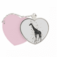 thumbnail image 1 of Giraffe Cartoon Animal Grey Mirror Travel Purse Makeup Heart Pink, 1 of 4