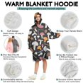 thumbnail image 5 of Colorful Mushroom Mixed Black Pattern Wearable Oversized Blanket,Wearable Blanket Hoodie for Adults,Cozy Hooded Blankets with Super Pockets,Super Warm Fuzzy Pullover for Women & Men, 5 of 6