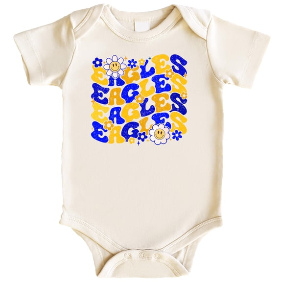 Olive Loves Apple Eagles Fun School Spirit Shirt for Game Day Apparel for Adults and Kids Natural Bodysuit 12 Months