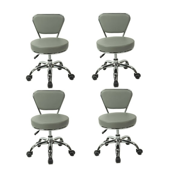 Set of 4 Dayton Pedicure Stool (Grey) Pneumatic, Adjustable Height, Perfect for Nail Salon, Pedicure spa