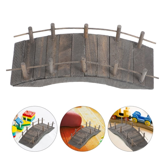 Miniature Wooden Arch Bridge Decor for Home Use Brown Color Lightweight and Durable 3.54 x 1.38 x 0.98 inches