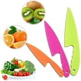 thumbnail image 4 of Tutuviw Plastic Knife Kitchen Knife Kids Knife Set 3 Sizes Nylon Knife Safety Cooking Chef Knives for Fruit Lettuce Vegetable Salad Bread (3 Colors), 4 of 7