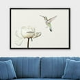 thumbnail image 2 of wall26 Framed Canvas Print Wall Art Hummingbird Flies On White Carnation Flower Animals Wildlife Realism Rustic Scenic Nature Chic Colorful for Living Room, Bedroom, Office - 16"x24" Black, 2 of 5