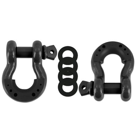 Borne Off-Road 3/4" Steel D-Ring Shackle Set  2 Pieces  Gunmetal
