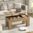 thumbnail image 4 of GUNAITO Lift Top Coffee Table with Storage, Wooden Convertible Coffee Table for Living Room, Farmhouse Center Table, Natural, 4 of 7