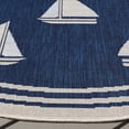 thumbnail image 3 of Safavieh Courtyard Ainsley Sailboat Indoor/Outdoor Area Rug, Navy/Beige, 6'7" x 6'7" Round, 3 of 10