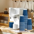 thumbnail image 4 of Tazas de café desechables Lamosi 350 ml, paquete de 50 con tapas, azules, 4 of 6