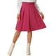 thumbnail image 1 of Faldas de oficina para mujeres Inspire Chic con cintura ceñida, midi, en línea A y plisadas, talla S, fucsia, 1 of 6