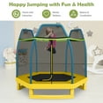 thumbnail image 6 of Topbuy 7ft Kids Trampoline Round Bounce Jumping Bed with Safety Enclosure Net Green, 6 of 9