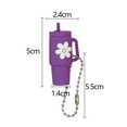 thumbnail image 6 of Milk Tea Cup Decoration Floral Print Keychain Pendant Food Grade Silicone Vibrant Color Mini Mug Shape Keychain Charm, 6 of 8