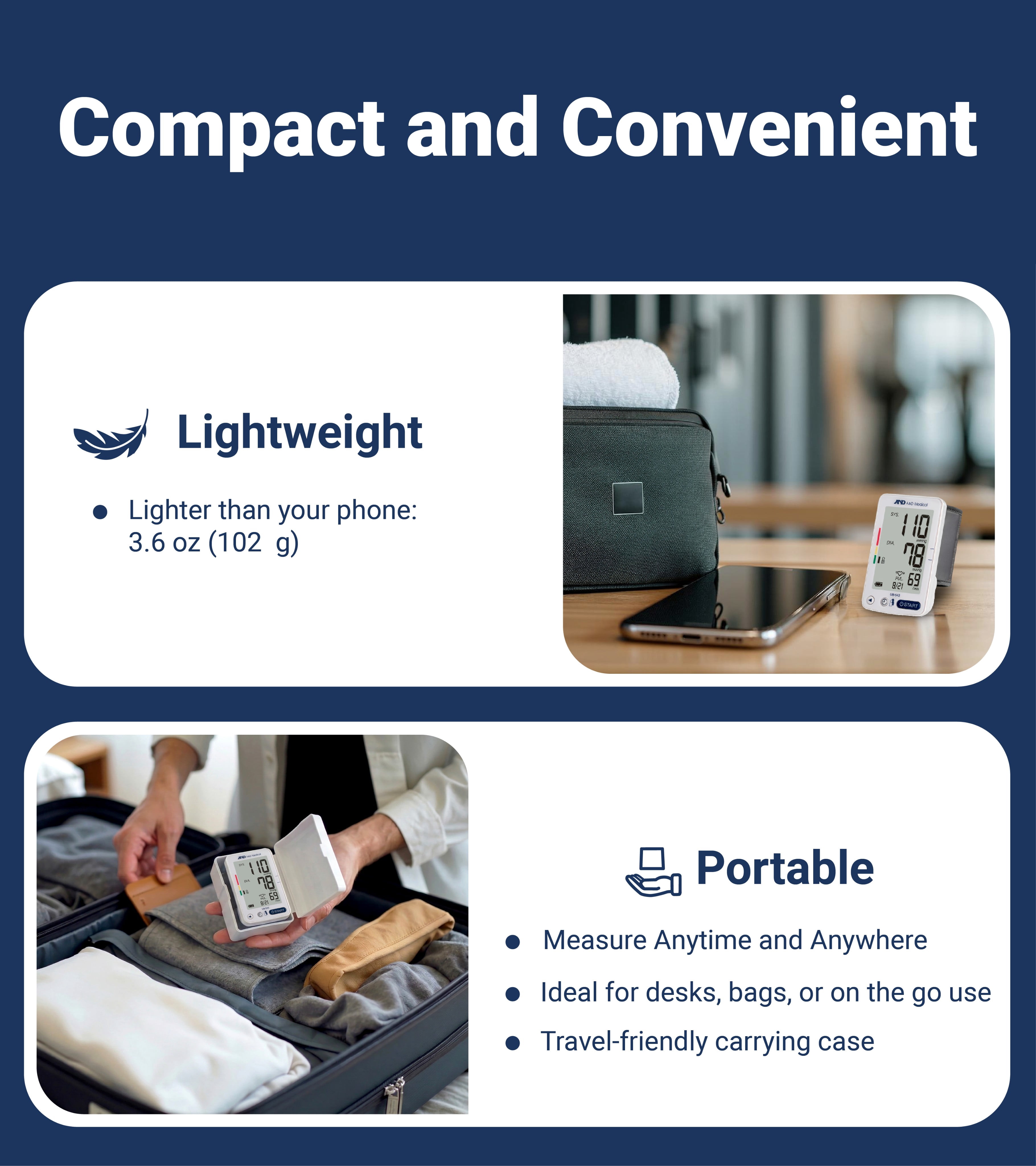 A&D Medical Bluetooth Blood Pressure Monitor, Wrist, Digital, Heart Rate Detection (UB-543)