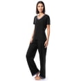 thumbnail image 6 of Fruit of the Loom Women's Soft & Breathable V-Neck Short Sleeve Top & Pajama Pant Set, Sizes S-4X, 6 of 11
