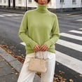 thumbnail image 4 of Cmfcve Womens Turtleneck Sweater Long Sleeve Slim Fit Casual Pullover Knit Shirs Fall Winter Basic Layering Top, 4 of 7