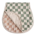 thumbnail image 1 of Mushie 2-Pack Organic Cotton Muslin Burp Cloths - Olive Check/Natural Check, 1 of 2