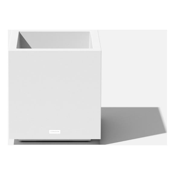 Veradek Block Series Cube Small Plastic Planter - White