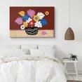 thumbnail image 2 of PixonSign Canvas Print Wall Art Purple, Blue, White Leaves in Vase Floral Wilderness Illustrations Modern Art Rustic Colorful Multicolor Ultra for Living Room, Bedroom, Office - 24"x36", 2 of 5