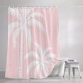 thumbnail image 3 of Pink Palm Tree Shower Curtains for Bathroom, Coastal Tropical Summer Coconut Plants Waterproof Fabric Shower Curtain, Decorative Bathroom Curtain for Bathtub, 36"x72", No Hooks Included, 3 of 9