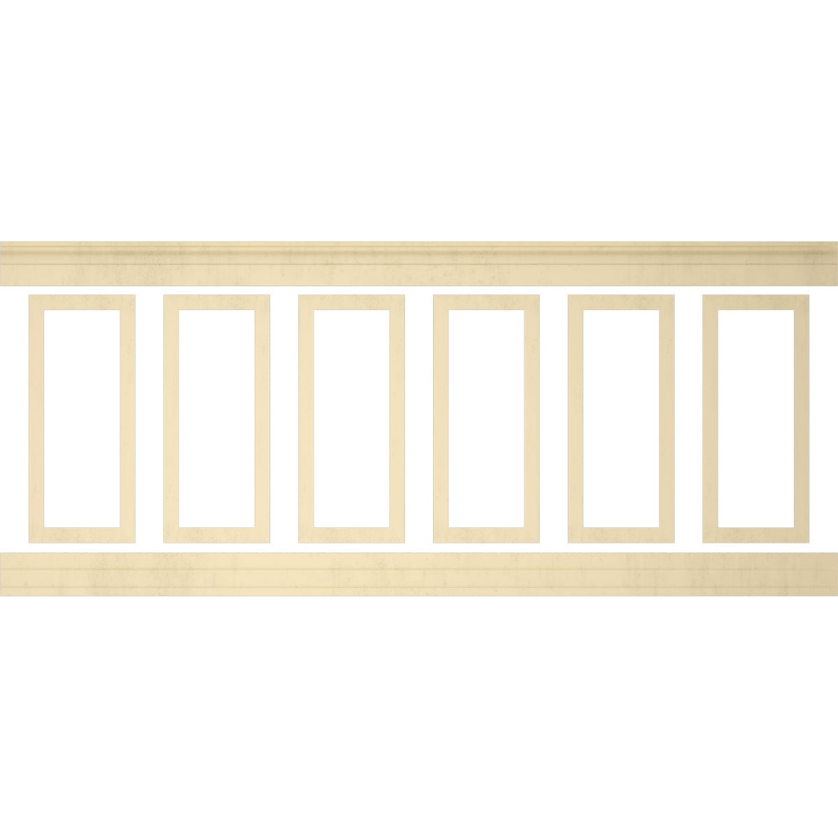 Ekena millwork 94 1/2"L (Adjustable 40"H to 44"H) Ashford Square Panel Traditional Wainscot Paneling Kit