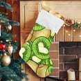 thumbnail image 5 of Coolnut 2 PCS Christmas Stocking Green Kiwi Fruit Big Warm 17.7 x 12 Inch Hanging Xmas Stockings Decoration for Family Holiday Party Ornaments Decor Fireplace, 5 of 7