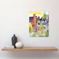 thumbnail image 2 of Sunrise Over Tudor Houses and Spring Blossoms Modern Watercolour Painting Unframed Wall Art Print Poster Home Decor Premium, 2 of 4