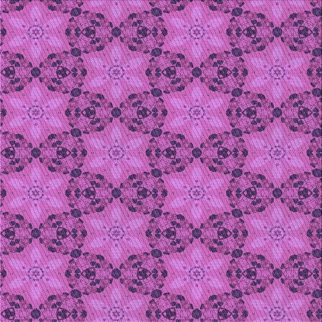 Ahgly Company Machine Washable Indoor Square Transitional Magenta Pink Area Rugs, 5' Square