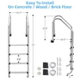 thumbnail image 2 of Maritcute Swimming Pool Ladder, 4-Step In-Ground Stainless Steel Step for Indoor/Outdoor Pool, Heavy Duty Non-Slip Ladder, Easy Assembly, 2 of 9
