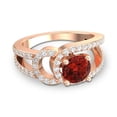 thumbnail image 3 of 2.50 Carat Round Cut Natural Diamond & Garnet Gemstone Unique Engagement Ring for Women Solid 18K Rose Gold Size 5 by Diamond-Capitals, 3 of 8